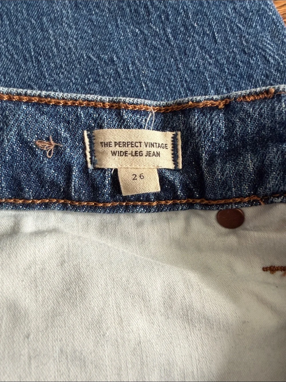Madewell The Perfect Vintage Wide Leg Blue Denim New no tag sz 26 women